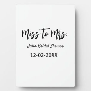Miss naar Mrs bruidsfeest stijlvol eenvoudig naam  Fotoplaat