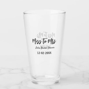 Miss naar Mrs bruidsfeest stijlvol eenvoudig naam Glas