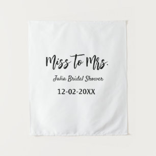 Miss naar Mrs bruidsfeest stijlvol eenvoudig naam Wandkleed