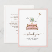 Miss naar Mrs. Bruidsmeisjesfeest plat  Bedankkaart (Voorkant / Achterkant)