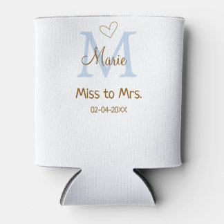 MISS NAAR MRS. BRUIDSSLUIER MONOGRAM HART NAAM BLIKJESKOELER