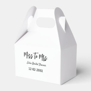 Miss naar Mrs bruiloftsfeest stijlvol eenvoudig na Bedankdoosjes