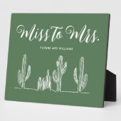 Miss naar Mrs. Modern Donkergroene Cactus Bachelor Fotoplaat (Zijkant)