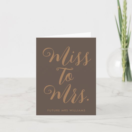 Miss naar Mrs Modern Vrijgezellenfeest Notitiekaartje (Voorkant)