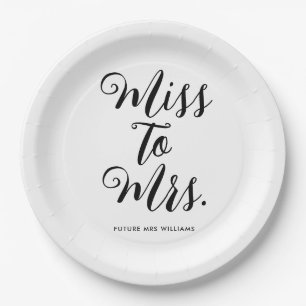 Miss naar Mrs Moderne Bruidsdouche Bachelorette Papieren Bordje