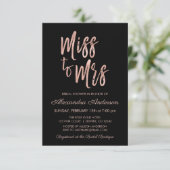 Miss naar Mrs Pink Rose Gold Vrijgezellenfeest Kaart (Staand voorkant)