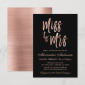 Miss naar Mrs Pink Rose Gold Vrijgezellenfeest Kaart (Voorkant / Achterkant)