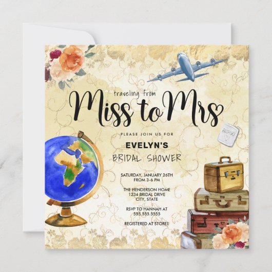 Miss naar Mrs Vrijgezellenfeest Kaart (Voorkant)