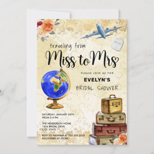 Miss naar Mrs Vrijgezellenfeest Kaart (Voorkant)