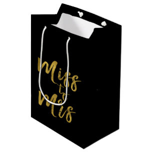 Miss naar Mrs Vrijgezellenfeest Party Gold Foil Medium Cadeauzakje