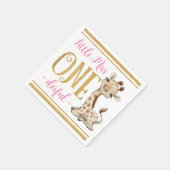 Miss One Derful Cute Giraffe 1e verjaardag Servet (Hoek)