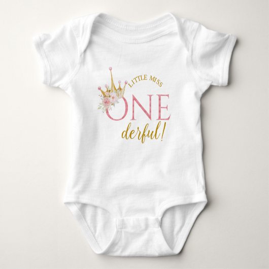 Miss One-Derful, prinses Birthday. Romper (Voorkant)