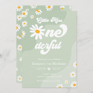 Miss ONEderful 1st Birthday Boho Daisy Kaart
