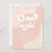 Miss ONEderful 1st Birthday Boho Daisy Kaart (Voorkant)