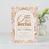 Miss Onederful Boho 1 Birthday Kaart (Staand voorkant)