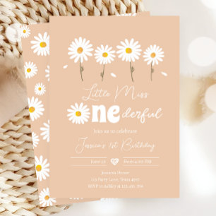Miss Onederful Daisy Sand First Birthday Kaart