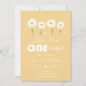 Miss Onederful Daisy Yellow First Birthday Kaart (Voorkant)