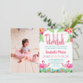 Miss ONEderful First Birthday Luau Kaart (Staand voorkant)