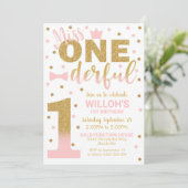 Miss Onederful Invitation 1ère fille d'anniversair (Debout devant)
