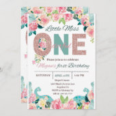 Miss Onederful Invitation modèle de fête d'anniver (Devant / Derrière)