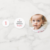 Miss Onederful verjaardag roze aangepaste foto Confetti (Achterkanten)