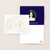 Miss Pageant Custom Photo Seashore Bedankt Folie Kaarten (Display)
