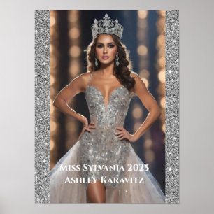 Miss Pageant Glitter Persoonlijk Portret Poster
