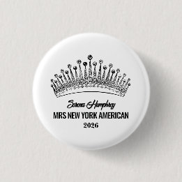 Miss Pageant Knop Winnaar Kroon Speld Ronde Button 3,2 Cm
