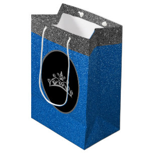 Miss Pageant Tiara Crown Royal FX Glitter Gift Bag Medium Cadeauzakje