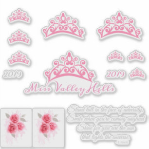 Miss Pageant USA Crown Custom Stickers