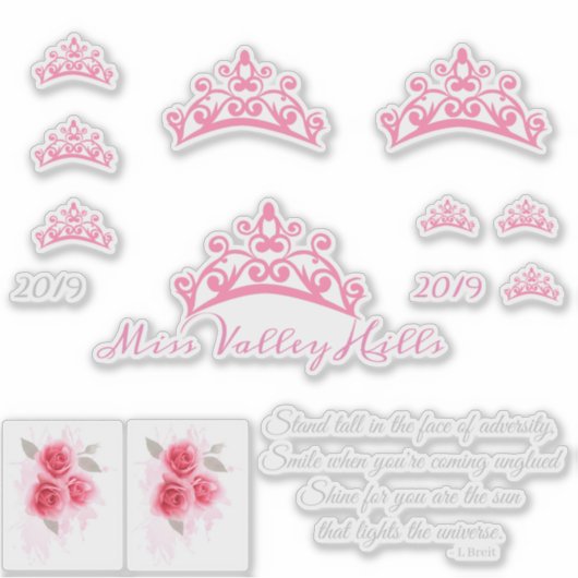 Miss Pageant USA Crown Custom Stickers (Voorkant)