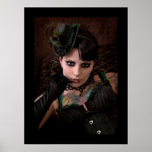 Miss Peacock - Afdrukken (Plain Border) Poster