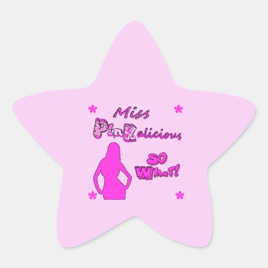 Miss Pinkalicious, dus wat Ster Sticker (Voorkant)
