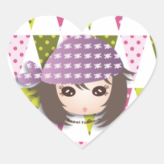 Miss Pirate-labels - Kiwi Doll-collectie Hart Sticker