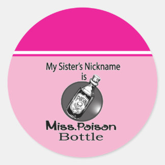 Miss. Poison Bottle beroemd gemaakt door Chennai I Ronde Sticker