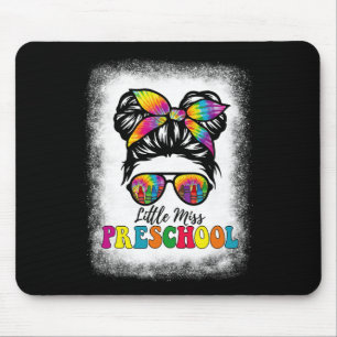 Miss Preschool Tie Dye Messy Bun Girl Schoo Muismat