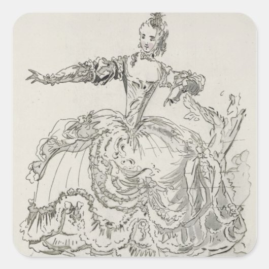 Miss Puvigne als het levende standbeeld, in Pigmal Vierkante Sticker (Voorkant)