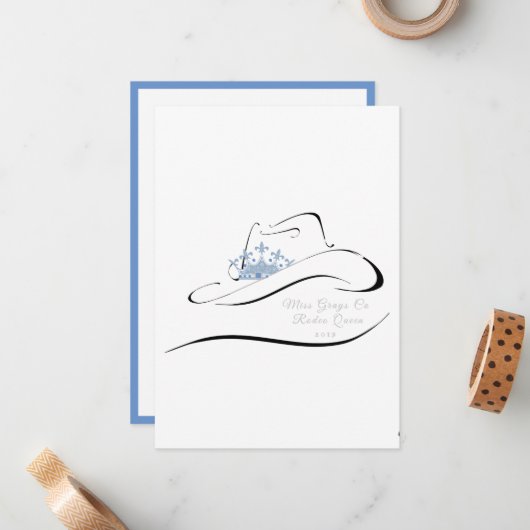 Miss Rodeo Crown Pageant Note Cards Notitiekaartje (Voorkant / Achterkant in situ)