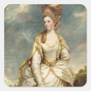 Miss Sarah Campbell, 1777-78 (olie op canvas) Vierkante Sticker