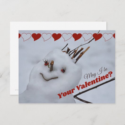 Miss Snowman uit liefde CC1199 Funny Valentijn Briefkaart (Voorkant / Achterkant)