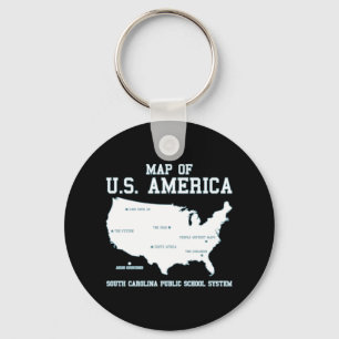 Miss South Carolina Map of US America Sleutelhanger