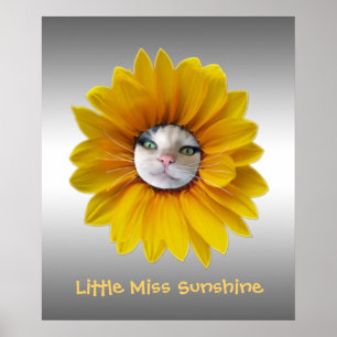 Miss Sunshine glimlachende kat Poster