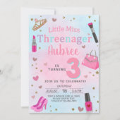 Miss Threenager fille 3ème anniversaire invitation (Devant)