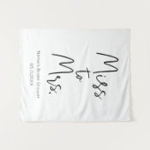 Miss to Mrs. – Aangepaste trouwfeest fotobackdrop Wandkleed (Voorkant (horizontaal))