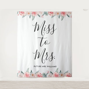 Miss to Mrs Banner Bloem Bruidsfeest Prop Wandkleed