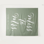 Miss to Mrs Banner Modern Bruidsfeest Prop Wandkleed (Voorkant (horizontaal))