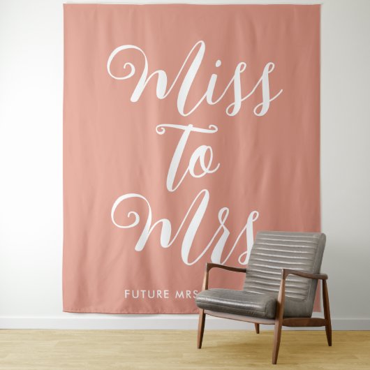 Miss to Mrs Banner Moderne bruids douchebenodigdhe Wandkleed (In situ)