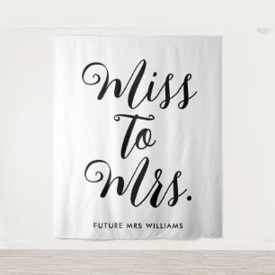 Miss to Mrs Banner Moderne Bruidsfeest Prop Wandkleed