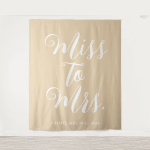 Miss to Mrs Banner Moderne Bruidsfeest Prop Wandkleed