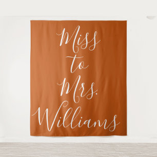 Miss to Mrs Banner Shower Achtergrond Verbrand Ora Wandkleed